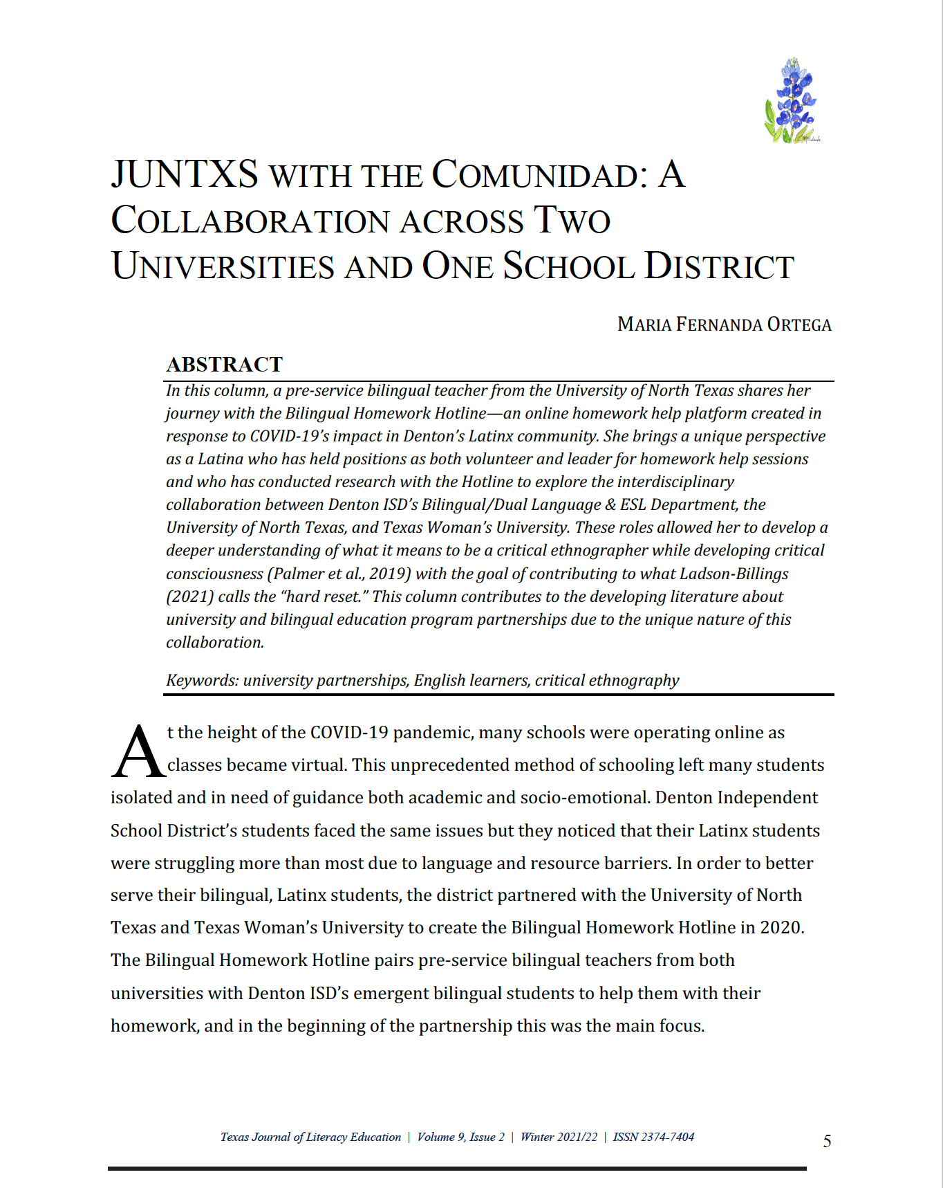 Image of the first page of the article